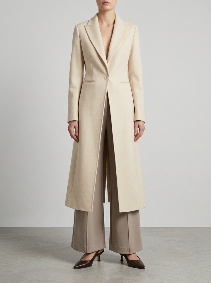 Cappotto panna monopetto 