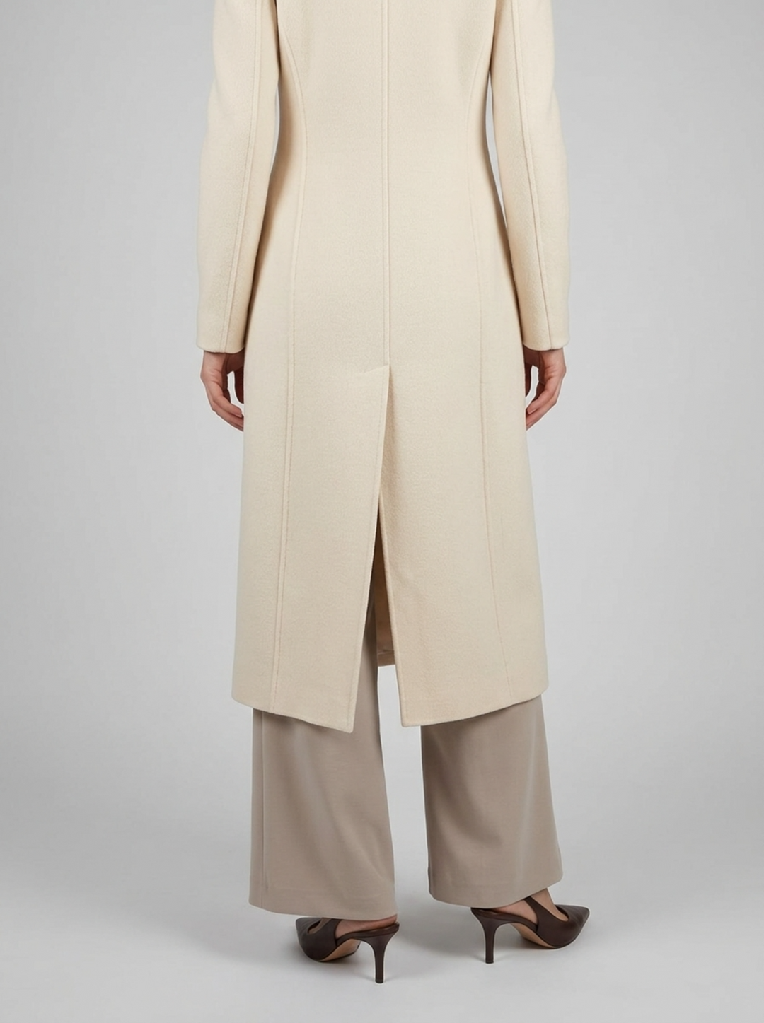 Cappotto panna monopetto 
