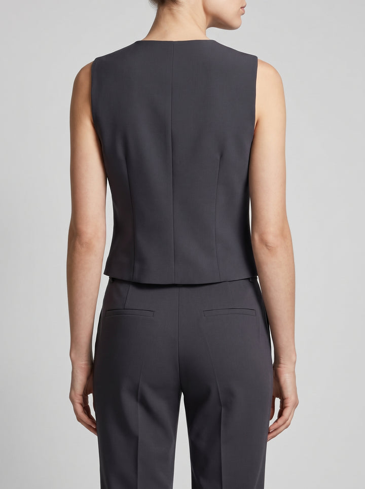 Gilet monopetto grigio 