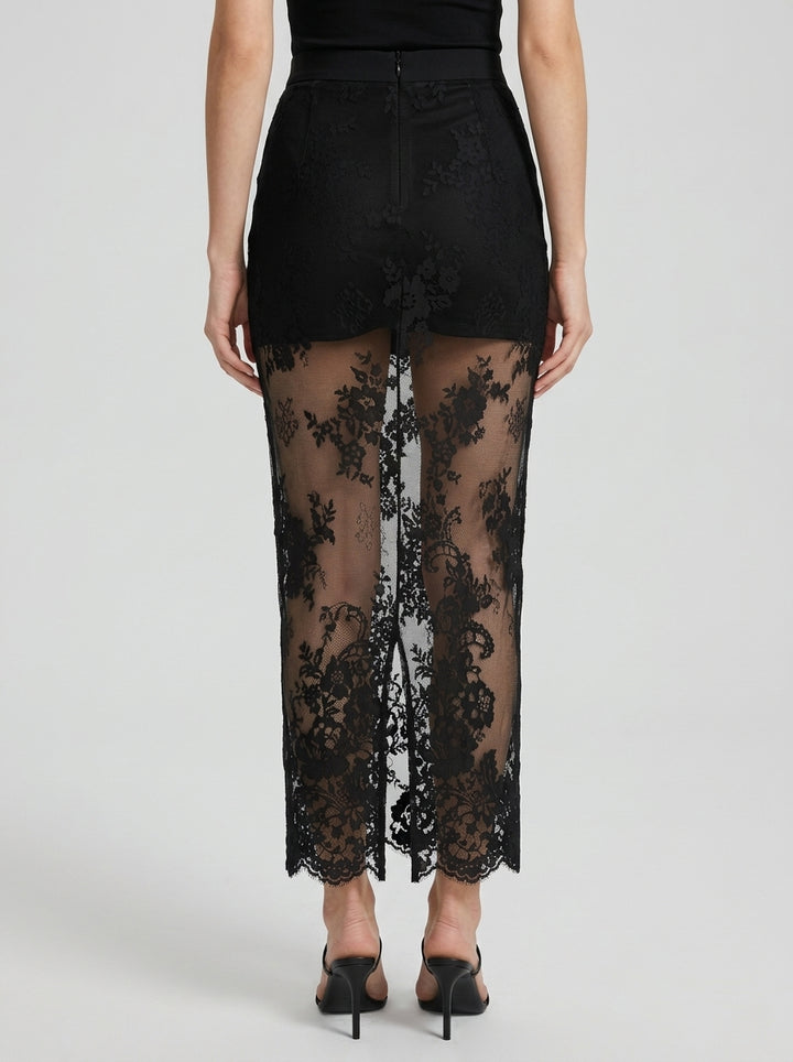Gonna Nero in pizzo 