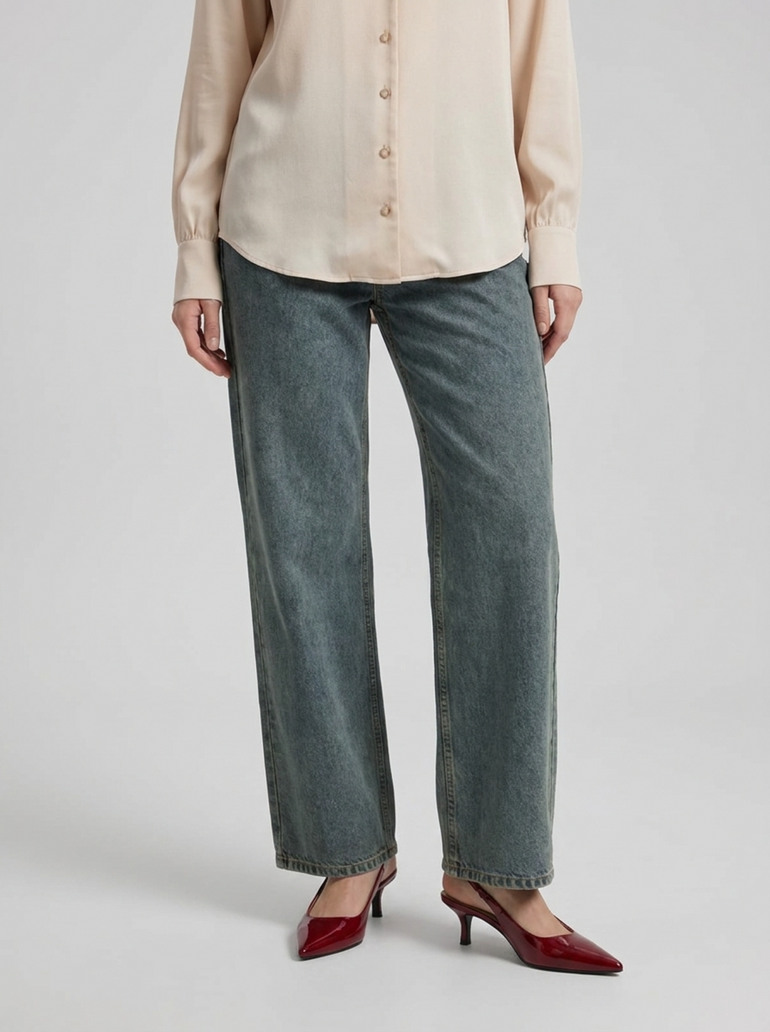 Jeans Silence donna gamba larga 