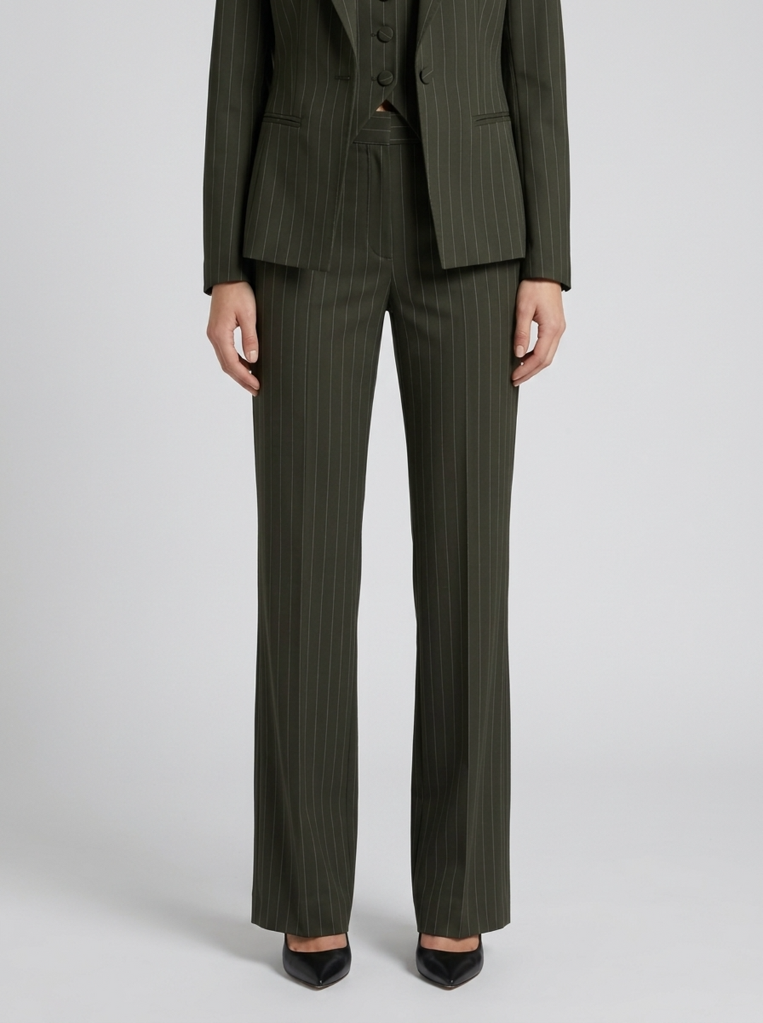 Pantalone verde gessato a zampa 