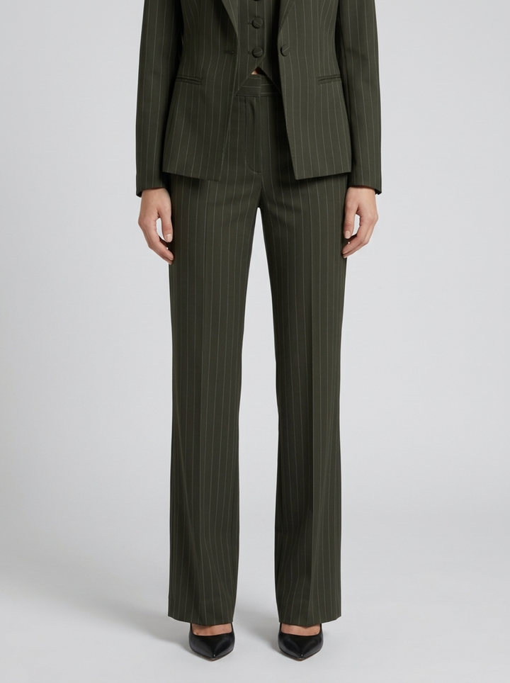 Pantalone verde gessato a zampa 