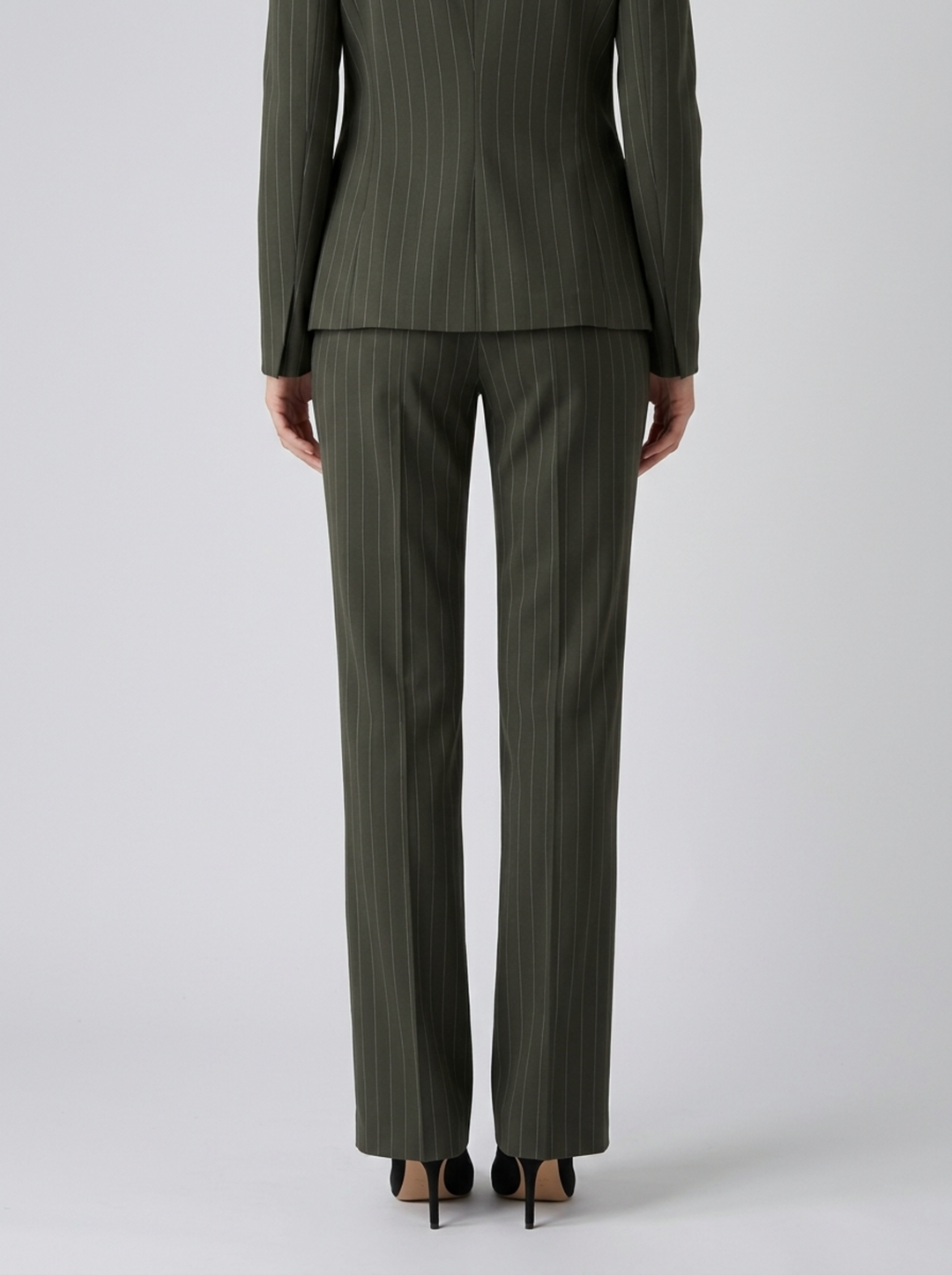 Pantalone verde gessato a zampa 