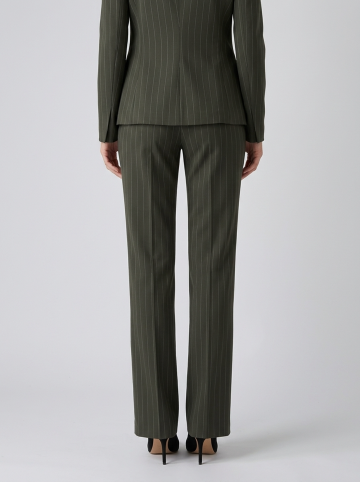 Pantalone verde gessato a zampa 
