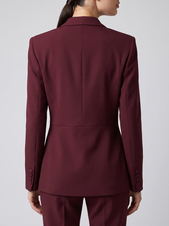 Giacca monopetto bordeaux con revers a lancia 