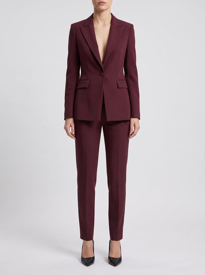 Giacca monopetto bordeaux con revers a lancia 