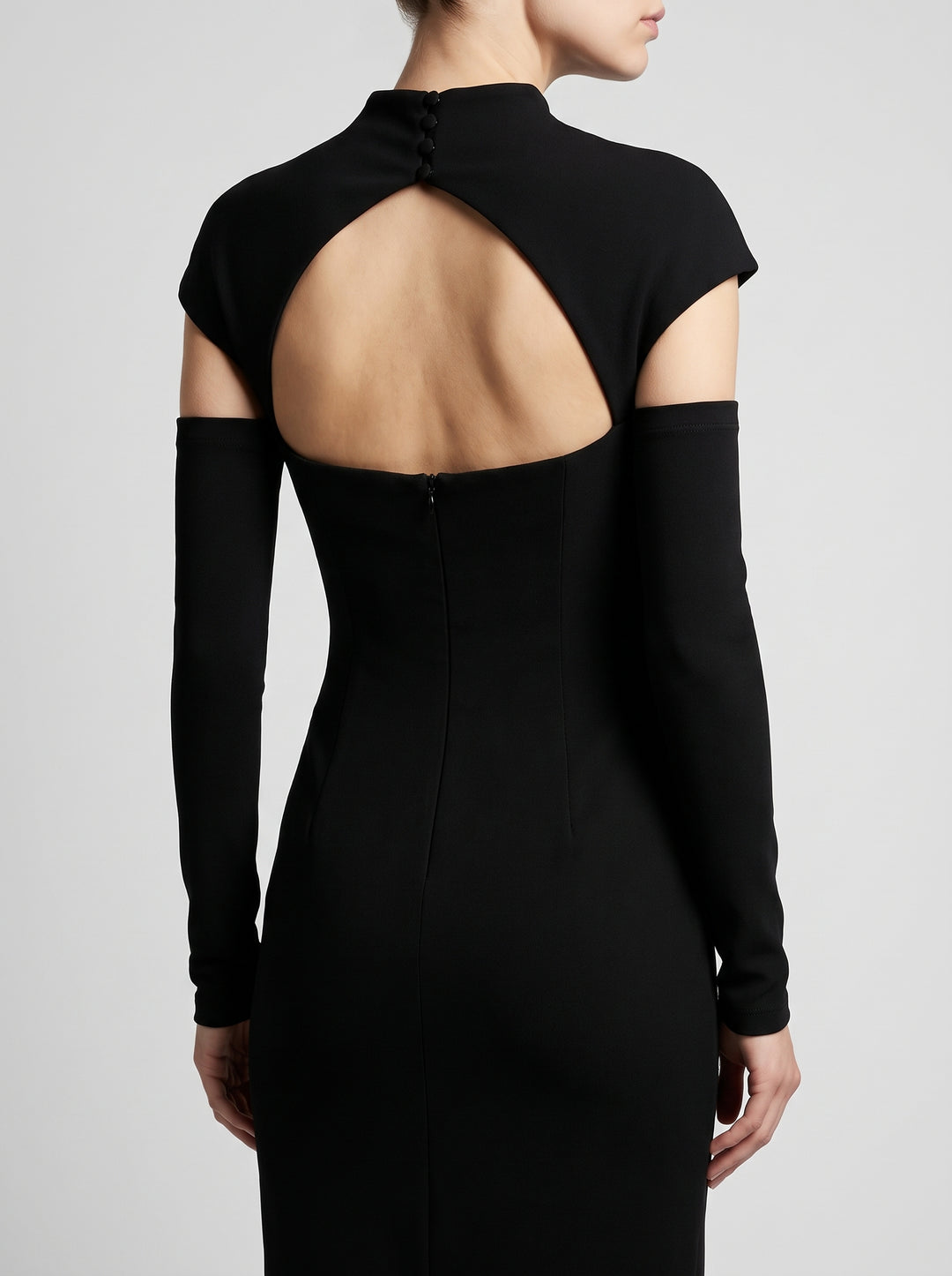 Tubino nero in punto Milano stretch 