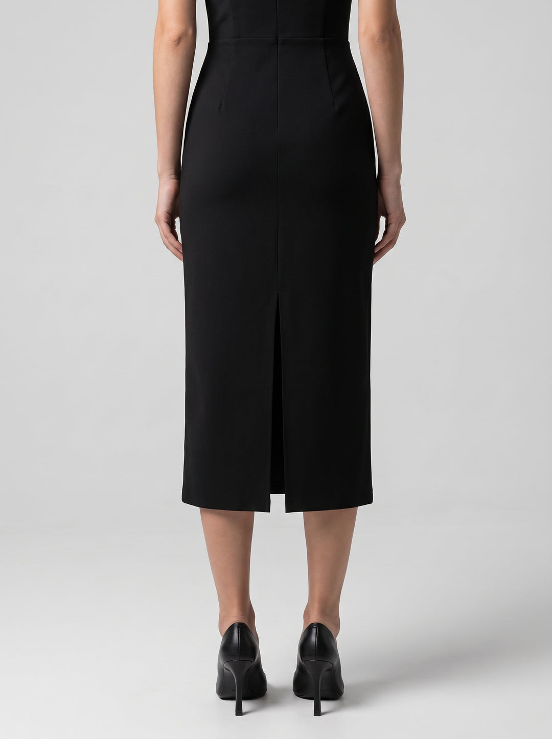 Tubino nero in punto Milano stretch 