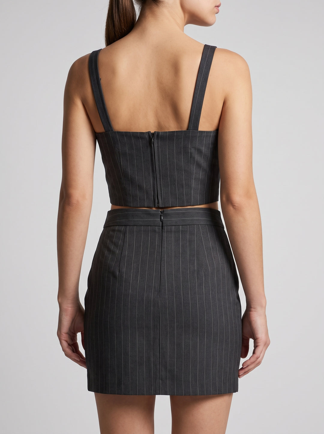 Top Bustier Gessato Grigio 