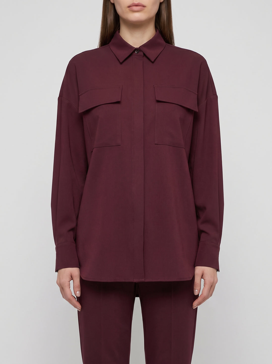 Camicia Oversize Bordeaux 