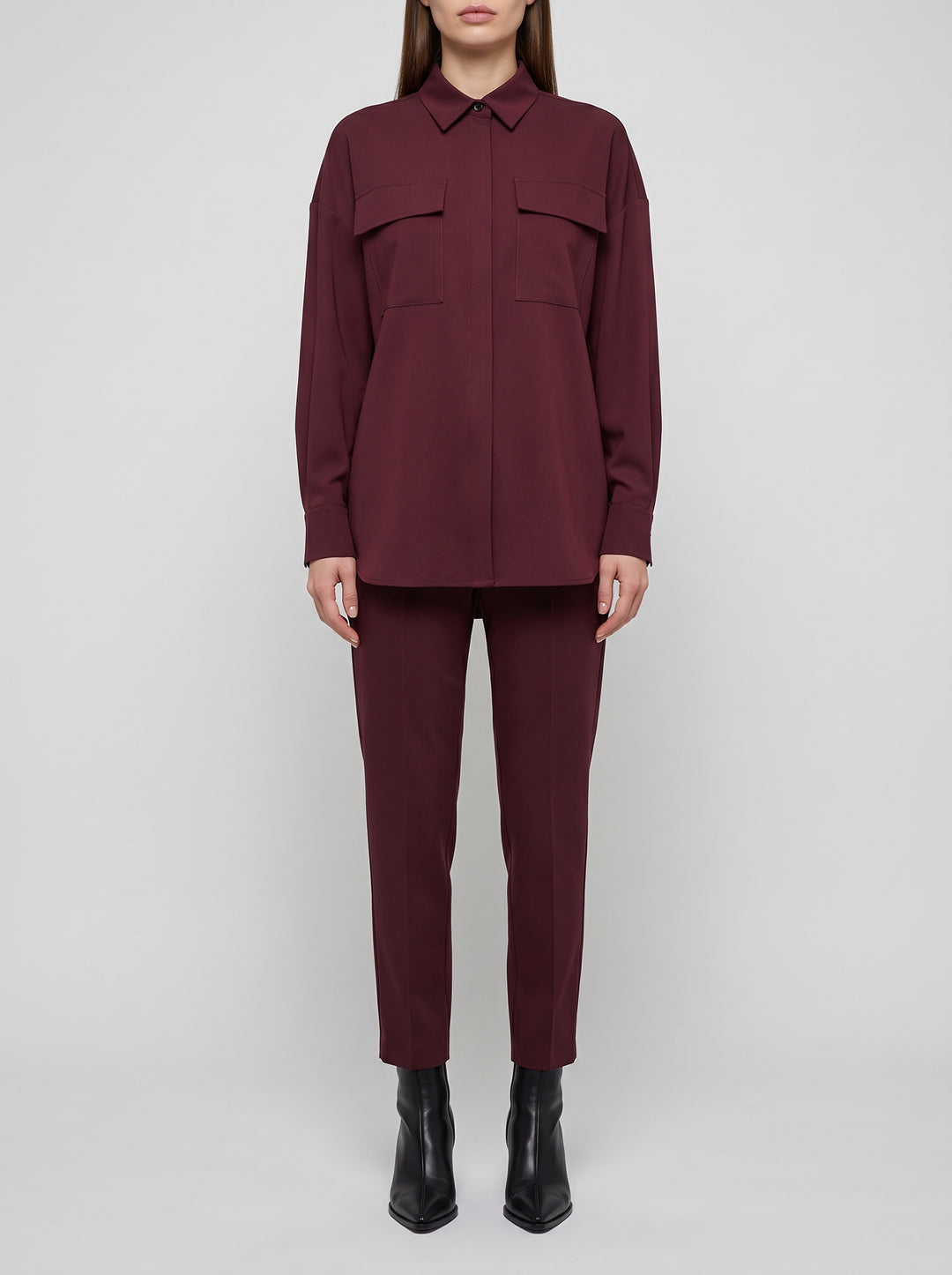 Camicia Oversize Bordeaux 