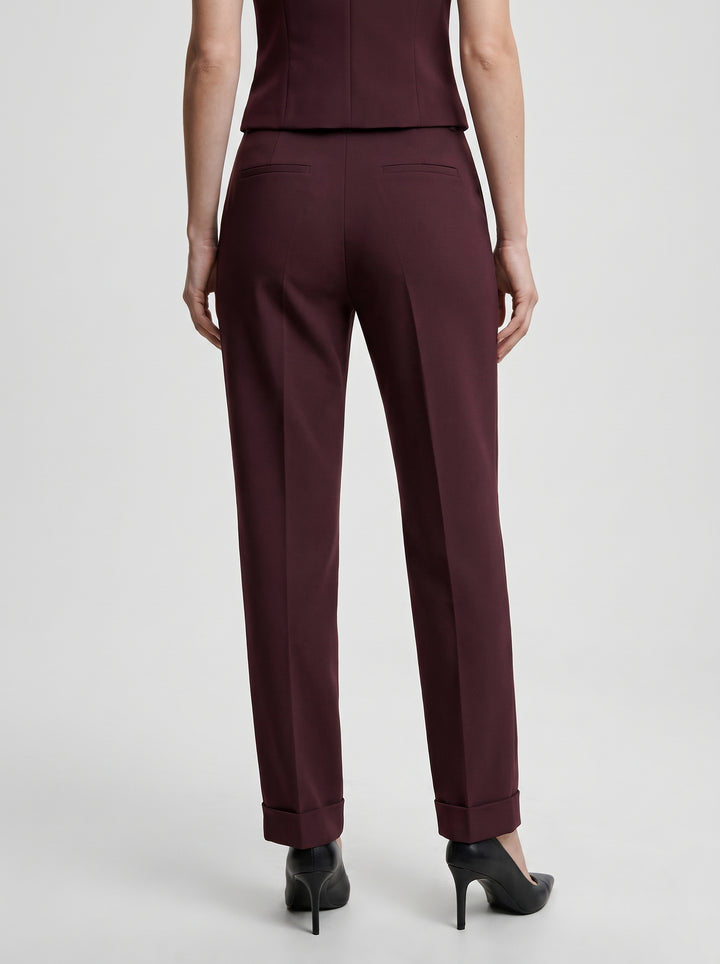 Pantalone Silence vino  con piegone 