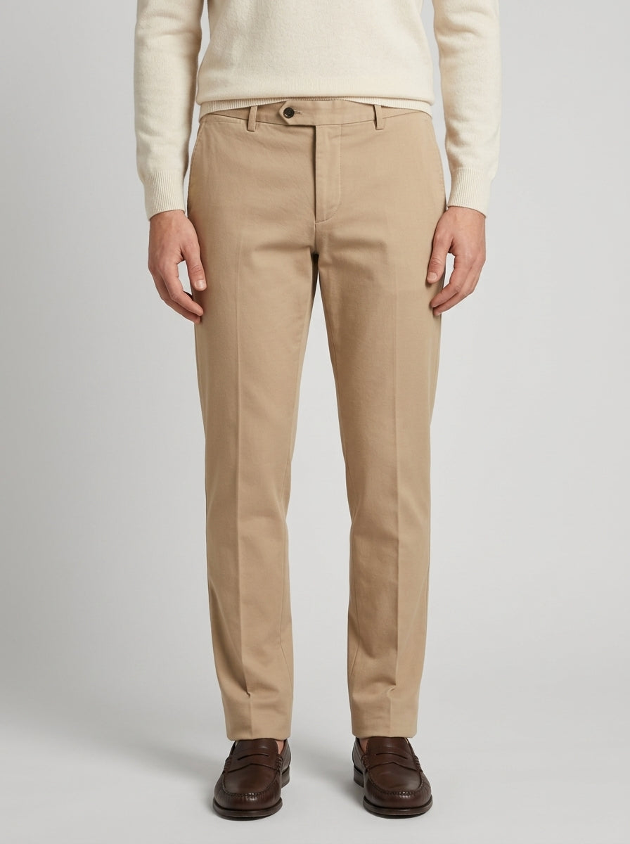 Pantalone Tasca America in Cotone e Cashmere beige 