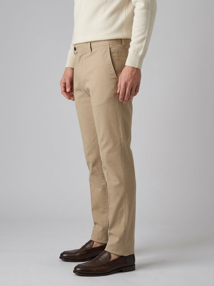 Pantalone Tasca America in Cotone e Cashmere beige 
