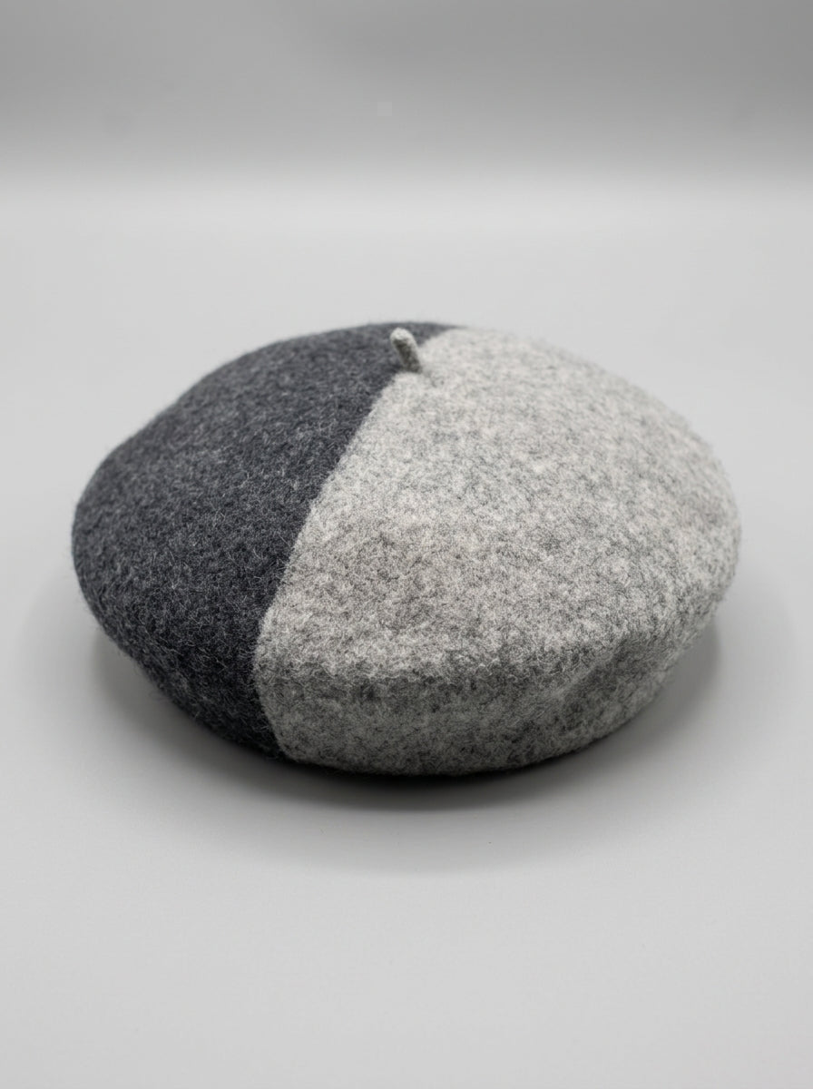 Basco di lana bicolore Light grey 