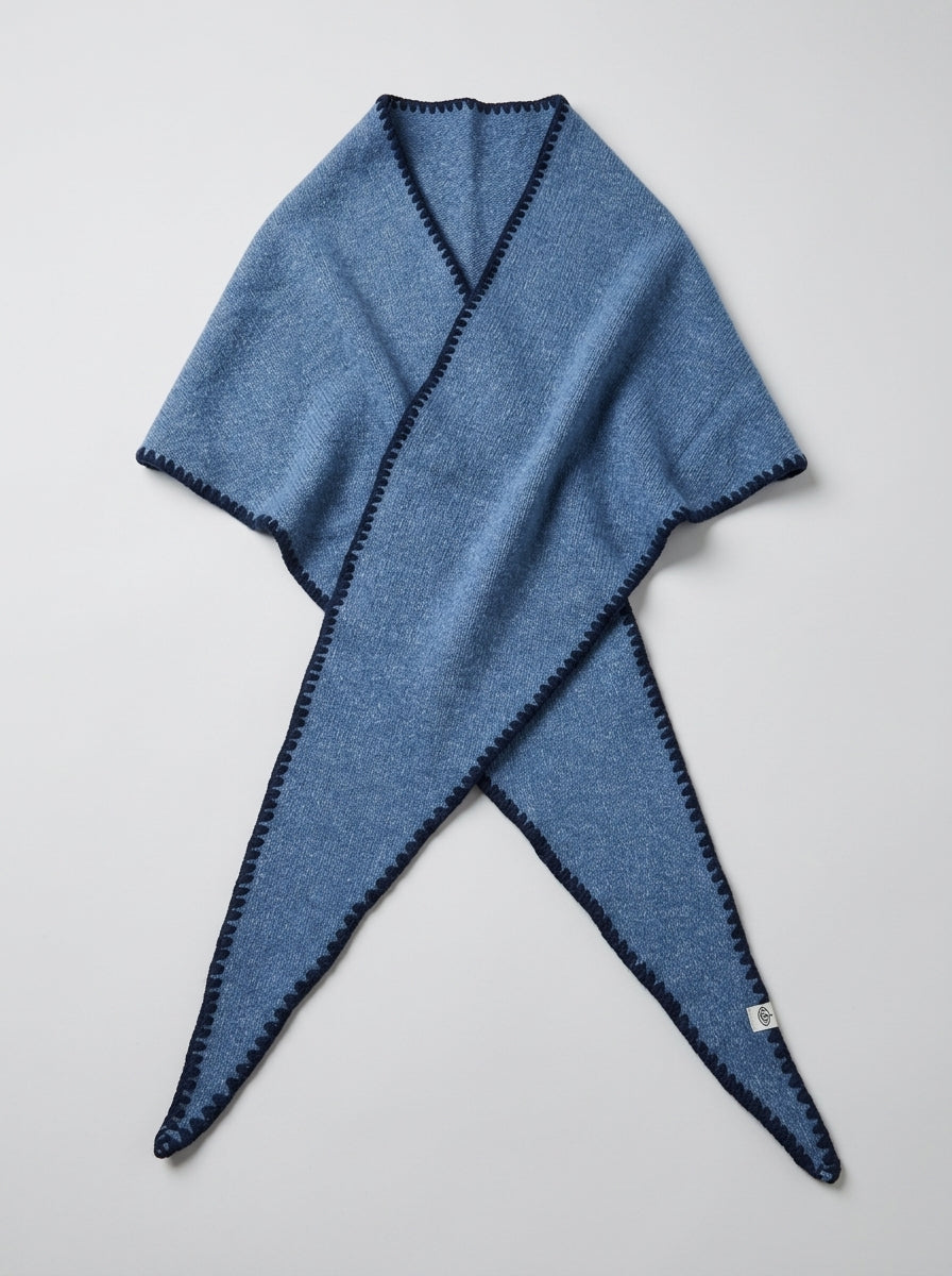 Bandana in maglia triangolare Blu polvere 