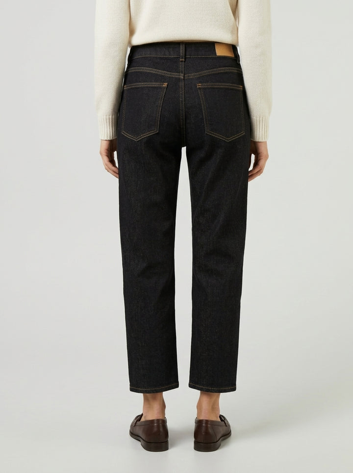 Jeans dritti con orlo sfrangiato Nero 