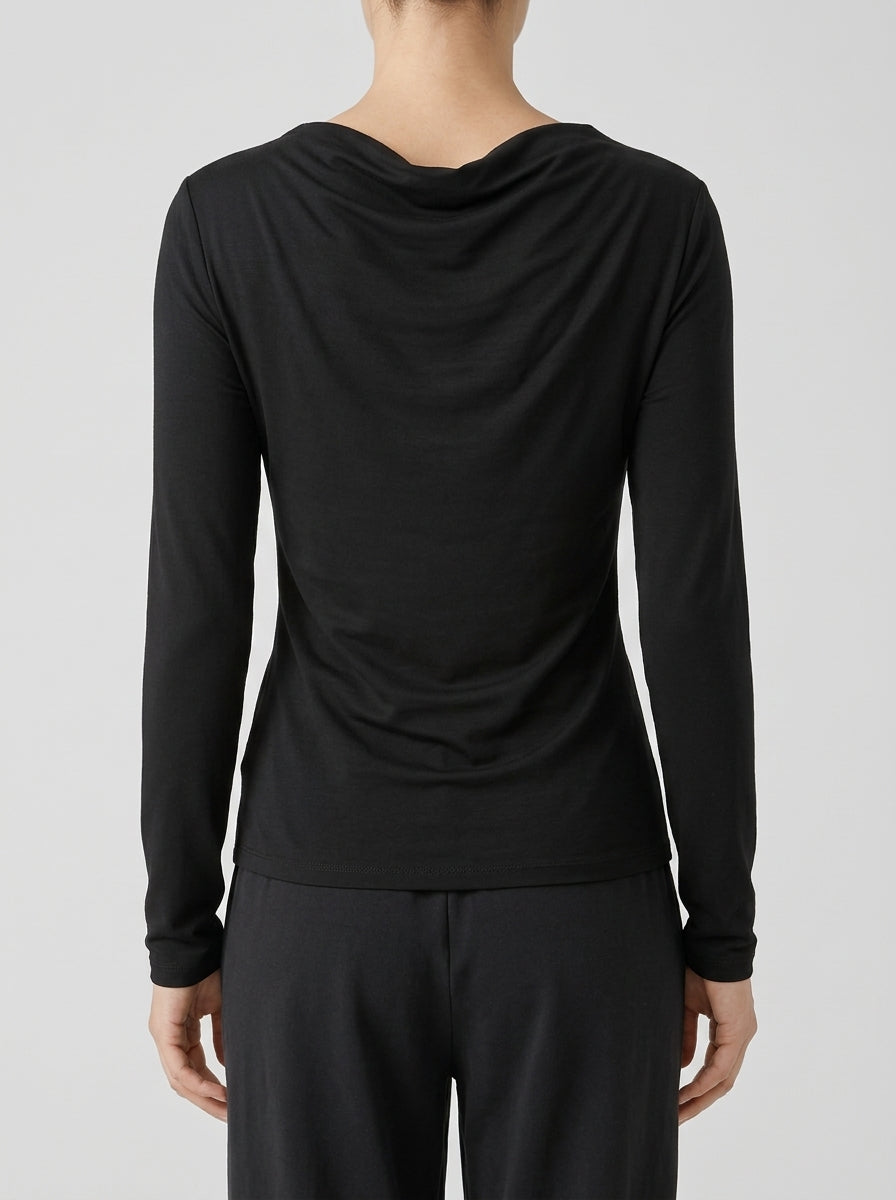 T-SHIRT NERA IN JERSEY 