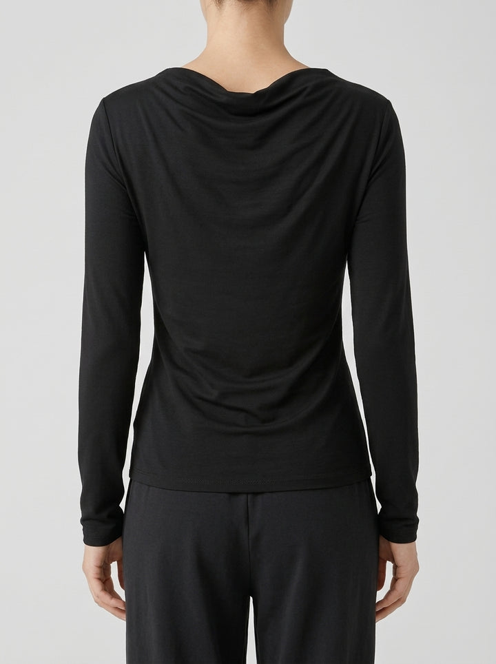 T-SHIRT NERA IN JERSEY 