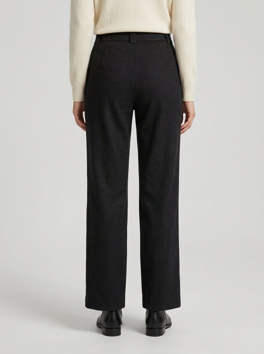 Pantalone dritto in maglia grigio 