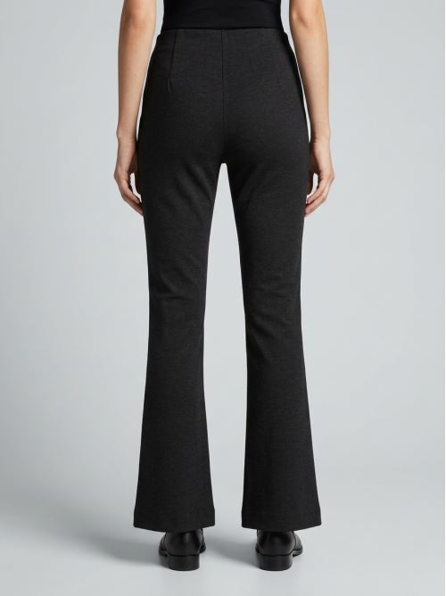 Pantalone a zampa in maglia grigio 