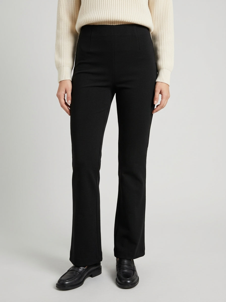 Pantalone a zampa in maglia nero 