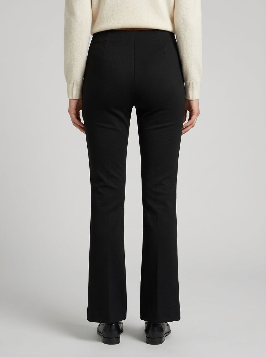 Pantalone a zampa in maglia nero 