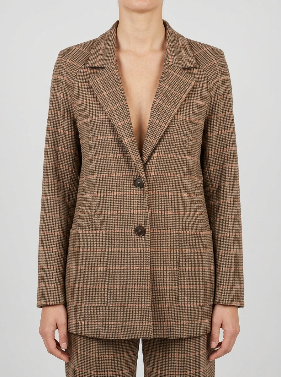 Giacca beige a quadretti 