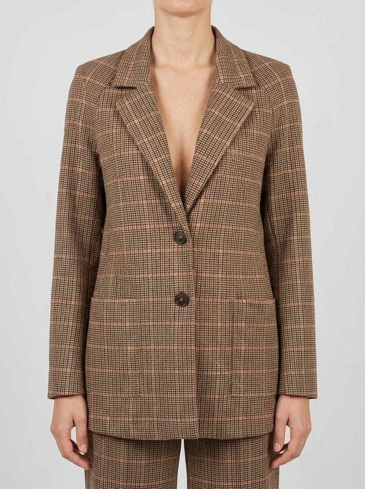 Giacca beige a quadretti 