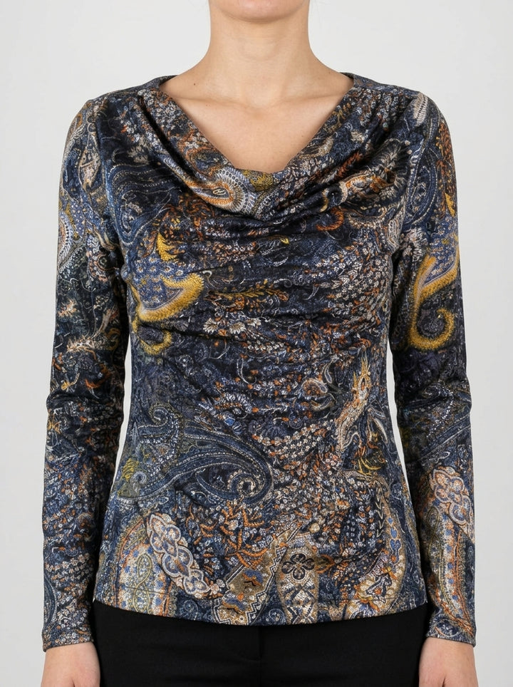 Maglia  in  velluto stretch stampato 