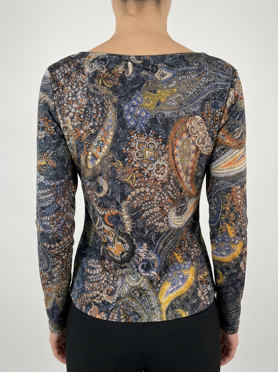 Maglia  in  velluto stretch stampato 