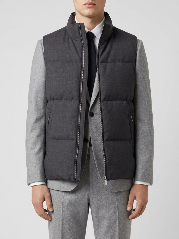 GILLET SHINE WOOL - GREY MELANGE<BR/> 