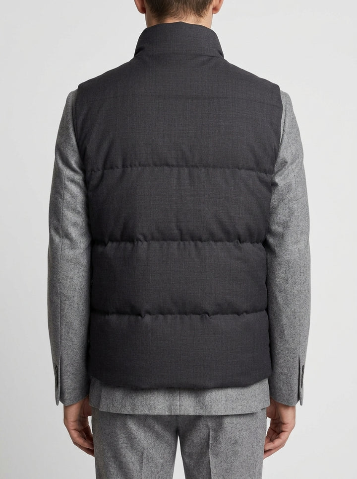 GILLET SHINE WOOL - GREY MELANGE<BR/> 