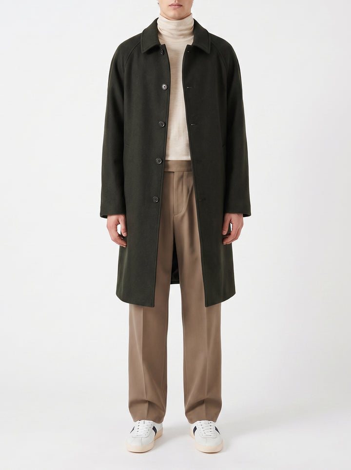 Cappotto Uomo Lungo Verde 