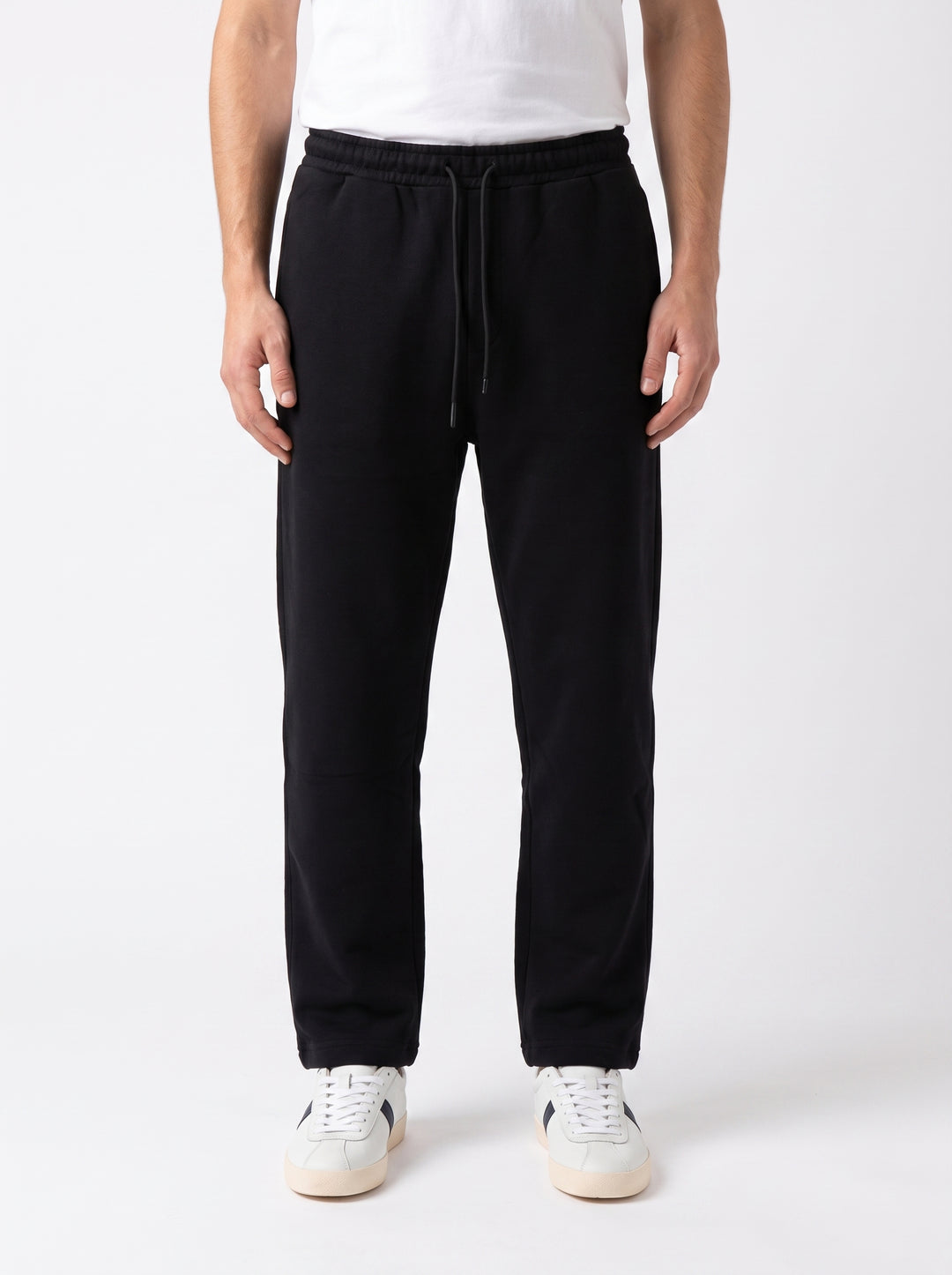 Pantalone Uomo in Felpa Nero con Coulisse 