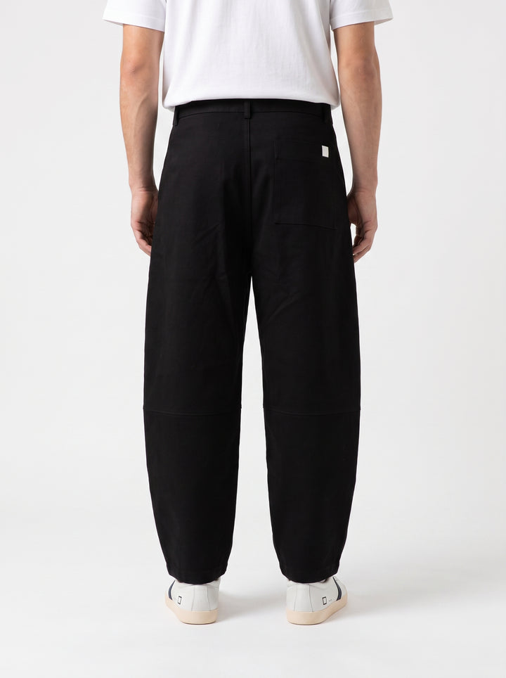 Pantalone Uomo Gaucho Nero in Cotone Gabardine 