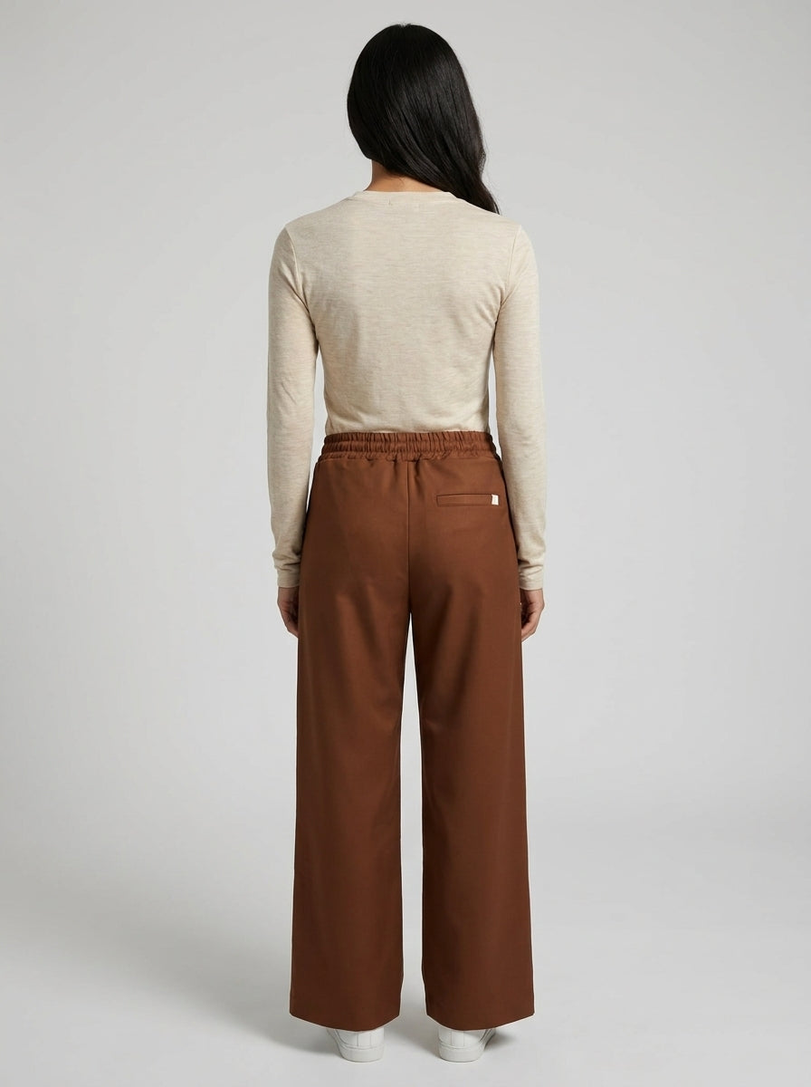 Pantalone cammello  con Coulisse 