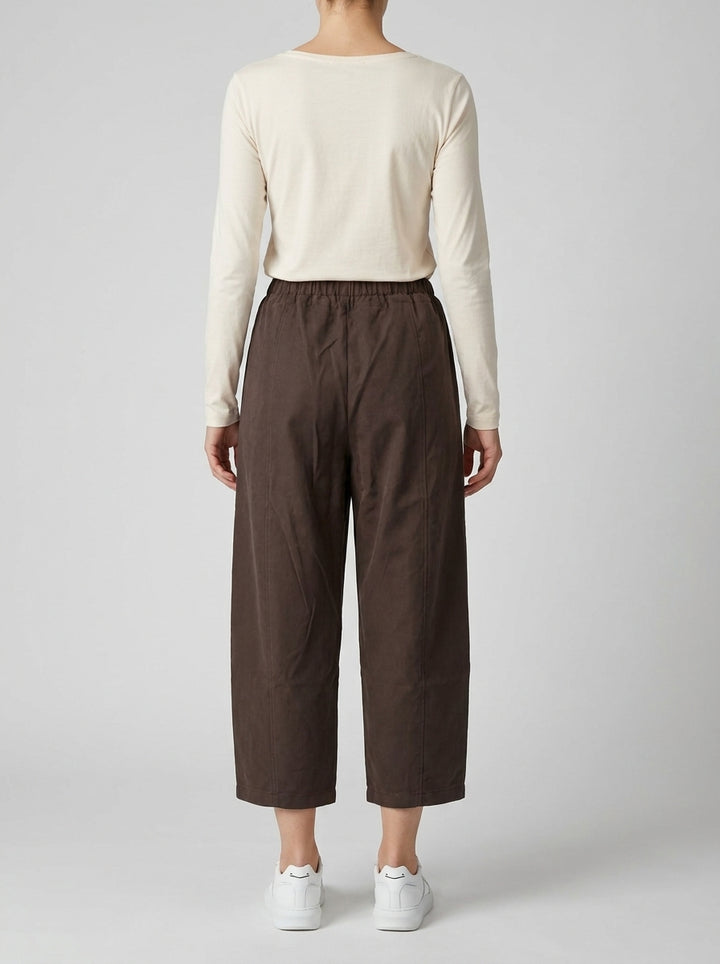 Pantalone Moro Effetto Cupro con Coulisse in Vita 