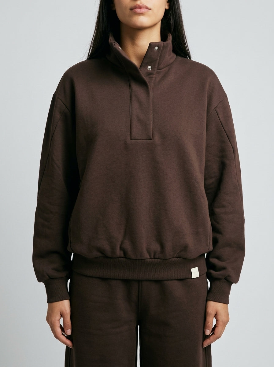 Felpa  CIOCCOLATO  Bomber con Ciappe 