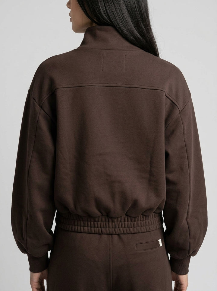 Felpa  CIOCCOLATO  Bomber con Ciappe 