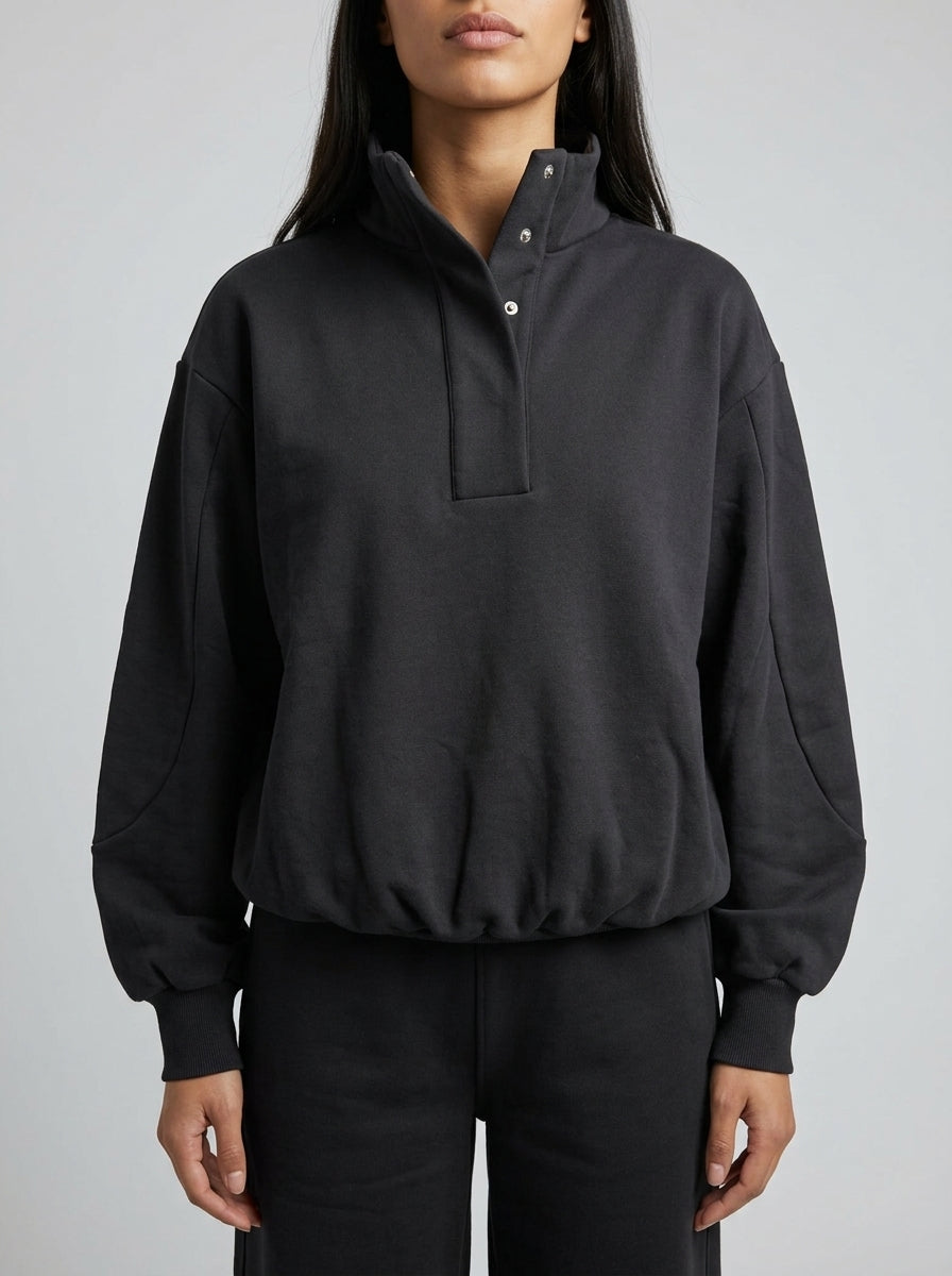 Felpa  Nera  Bomber con Ciappe 