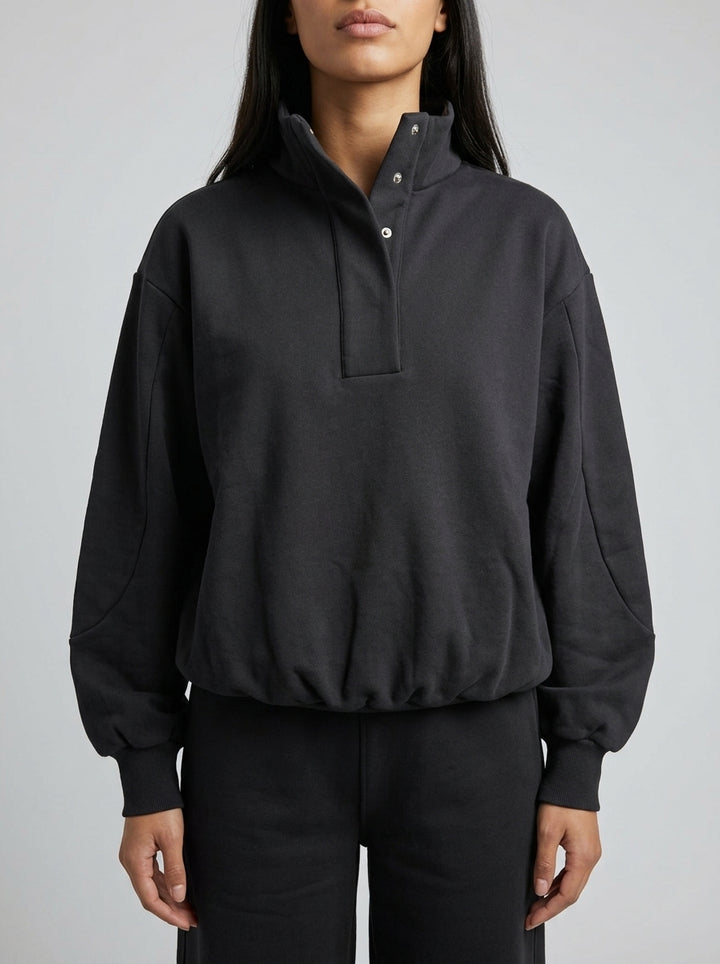Felpa  Nera  Bomber con Ciappe 