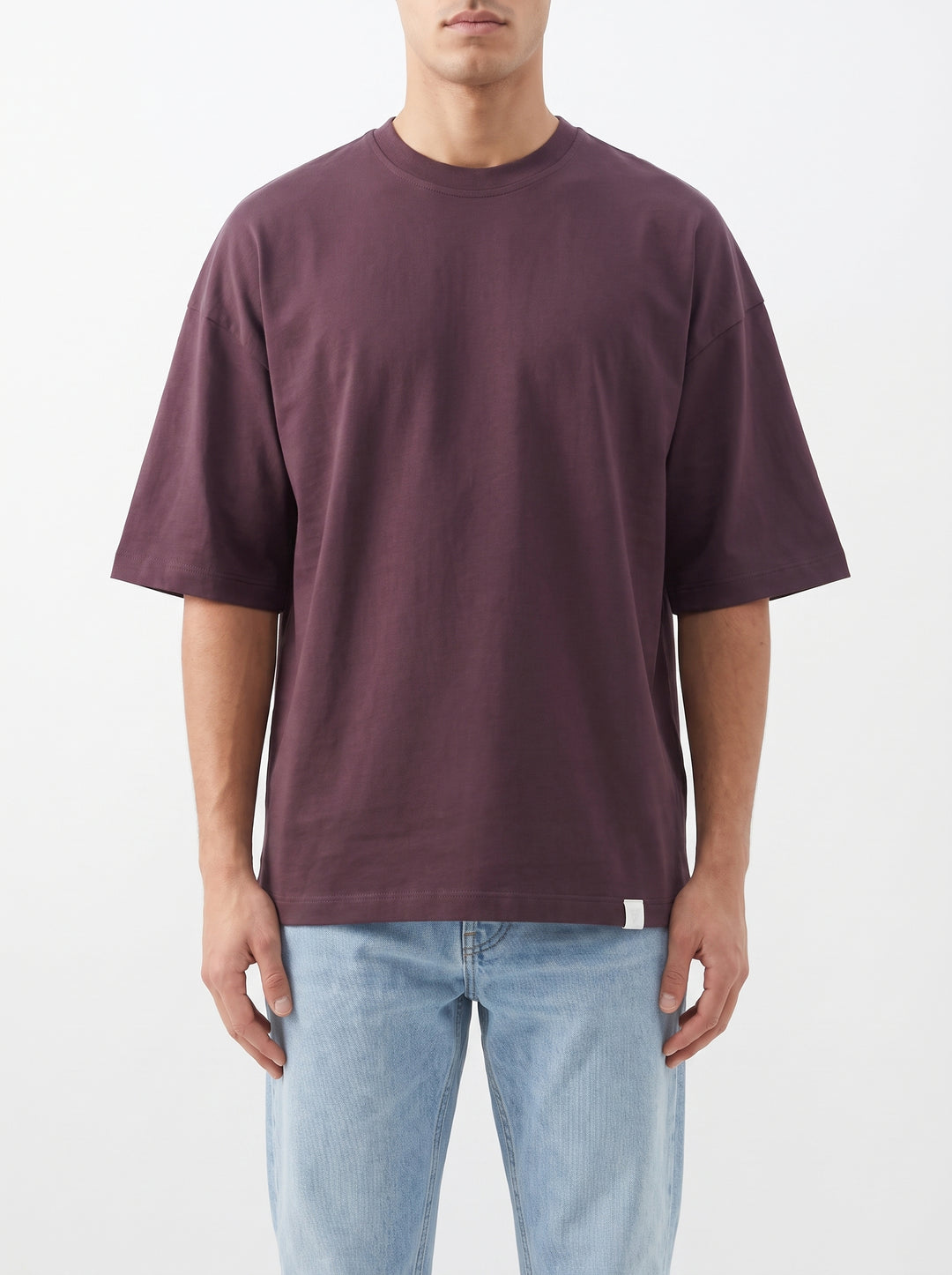 T-Shirt Uomo Over Bordeaux in Cotone 