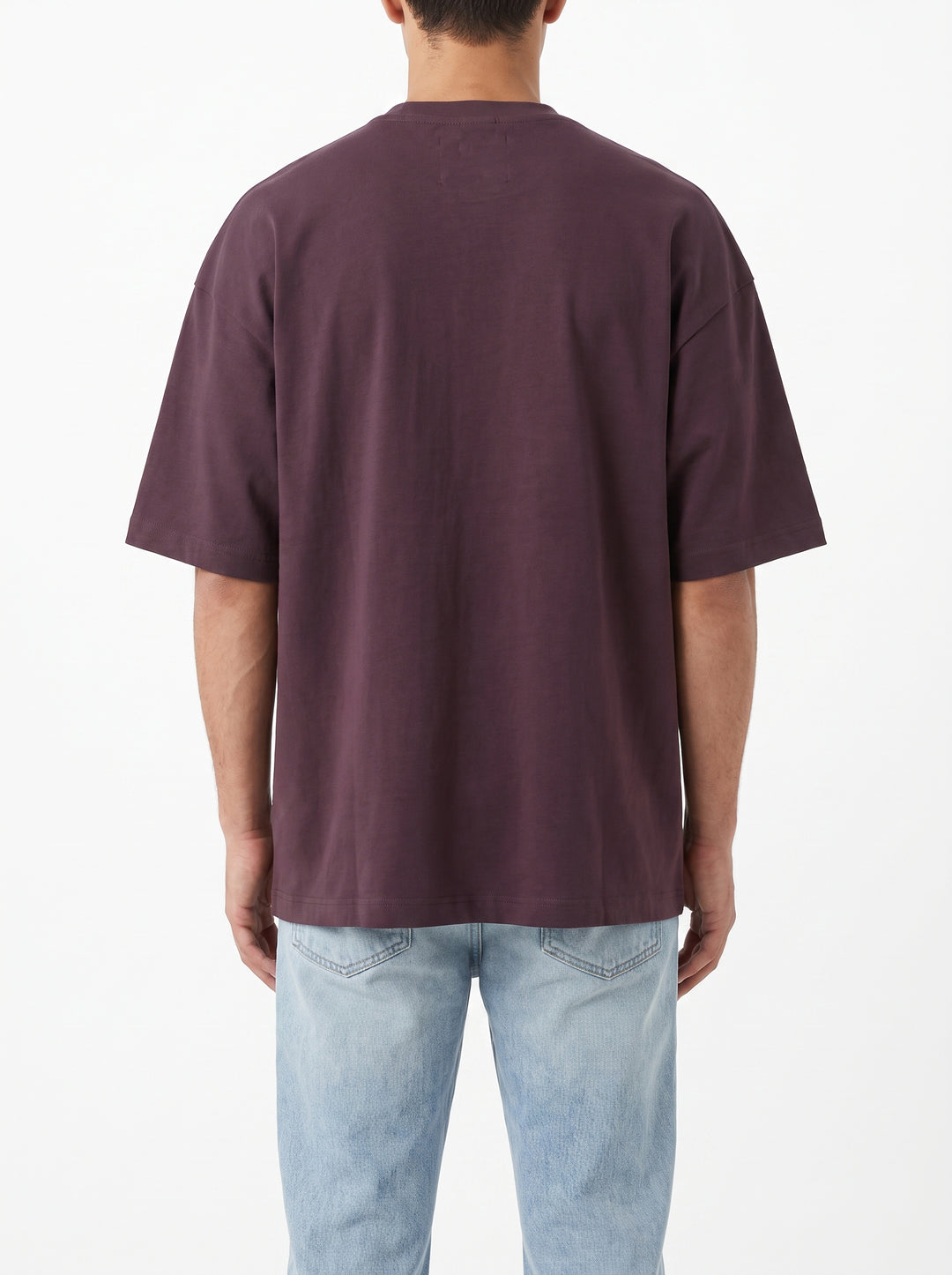 T-Shirt Uomo Over Bordeaux in Cotone 
