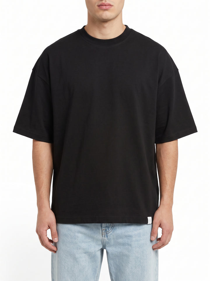 T-Shirt Uomo Over Nera in Cotone 
