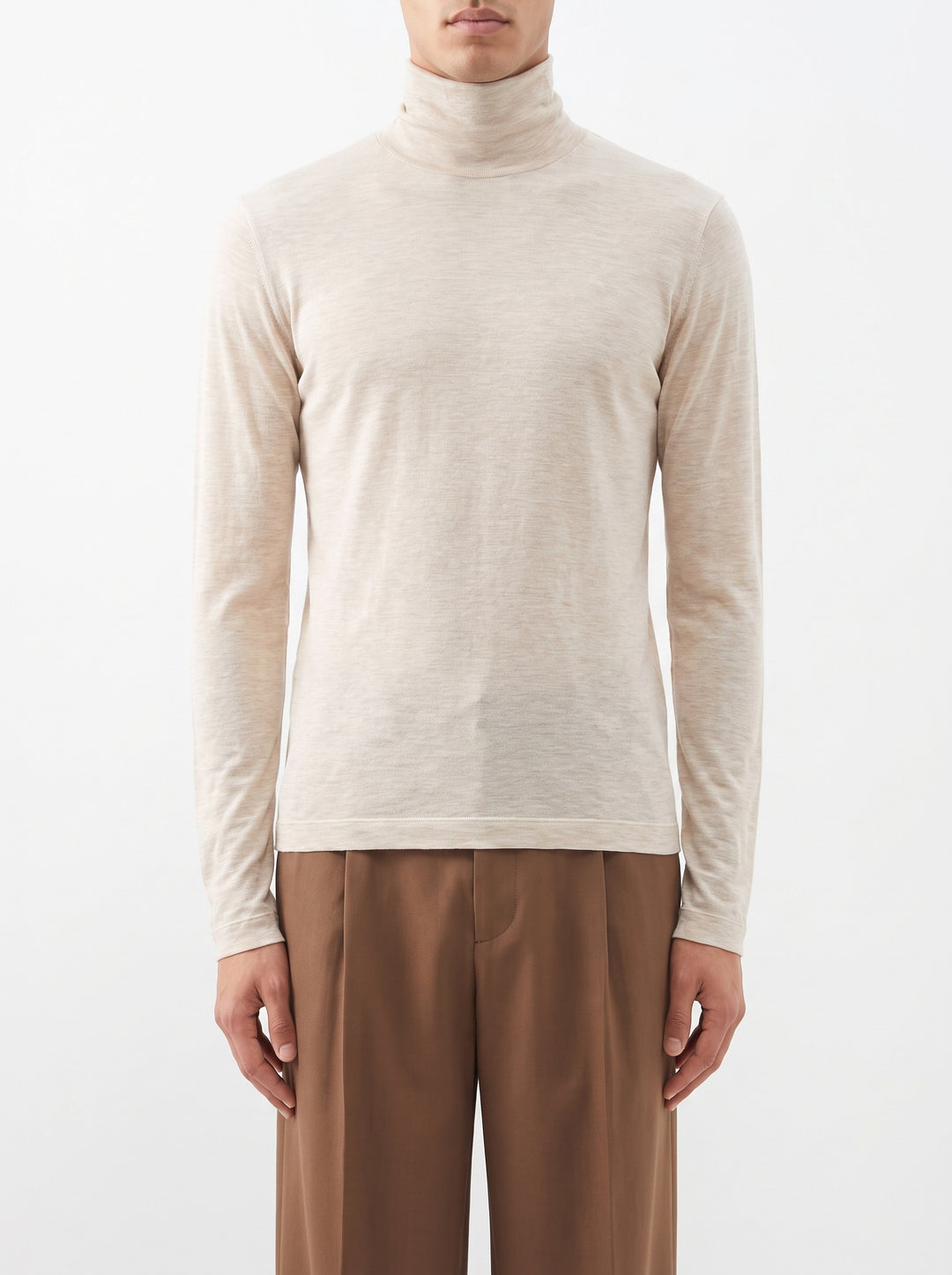 Maglia Uomo Lupetto in Cashmere Beige 