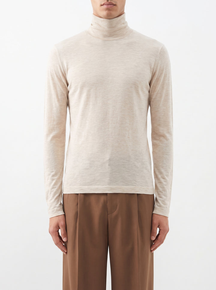 Maglia Uomo Lupetto in Cashmere Beige 