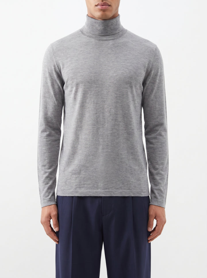 Maglia Uomo Lupetto in Cashmere Grigia 