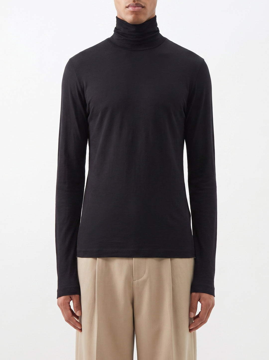 Maglia Uomo Lupetto in Cashmere Nera 